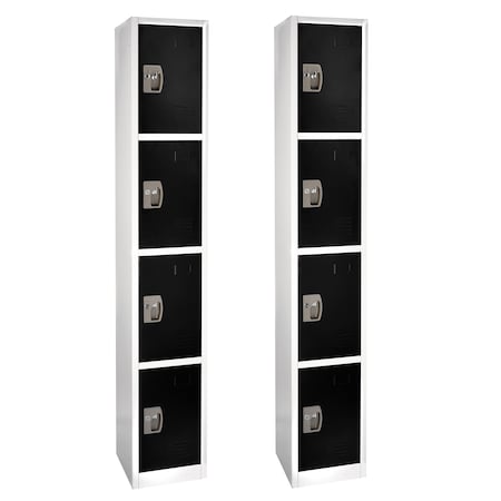 Adiroffice 12 in W, 12 in D, 72 in H, Steel ADI629-204-BLK-2